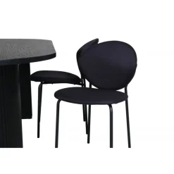 Bianca Ovalt spisebordssæt - Sort