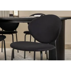 Bianca Ovalt spisebordssæt - Sort