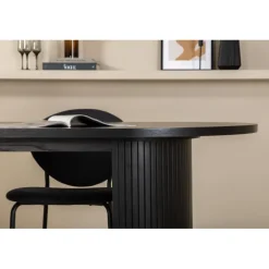 Bianca Ovalt spisebordssæt - Sort