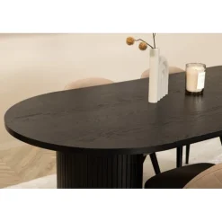 Bianca Ovalt Spisebordssæt - Beige og Sort