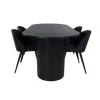 Bianca Ovalt spisebordssæt - Sort
