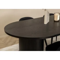 Bianca Ovalt spisebordssæt - Sort