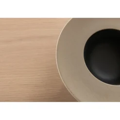 Bianca Ovalt spisebordssæt - Beige og Sort