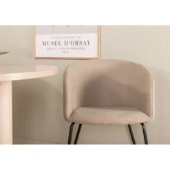 Bianca Ovalt spisebordssæt - Beige og Sort