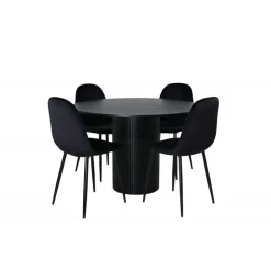 Bianca Rund Spisebordssæt - Sort