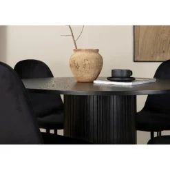 Bianca Rund Spisebordssæt - Sort