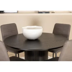 Bianca Rund Spisebordsæt - Sort og Grå