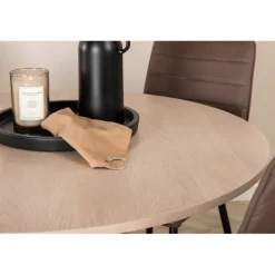 Bianca Rund Spisestuesæt - Sort og Brun og - Natur