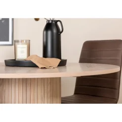 Bianca Rund Spisestuesæt - Sort og Brun og - Natur