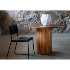 Bianca Rundt spisebord - Sort og Valnød