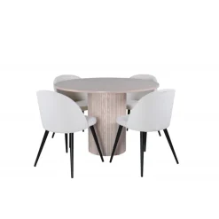 Bianca Rundt Spisebordssæt - Beige og Sort