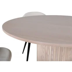 Bianca Rundt Spisebordssæt - Beige og Sort