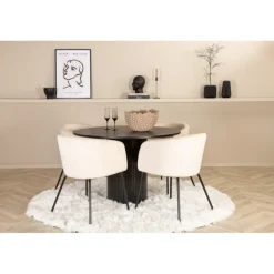 Bianca Rundt Spisebordssæt - Beige og Sort
