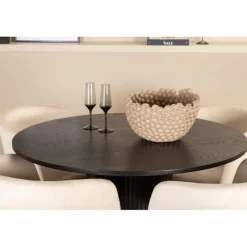 Bianca Rundt Spisebordssæt - Beige og Sort