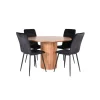 Bianca Rundt Spisebordssæt - Sort og Natur