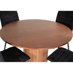 Bianca Rundt Spisebordssæt - Sort og Natur