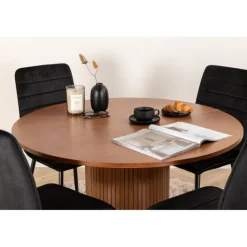 Bianca Rundt Spisebordssæt - Sort og Natur