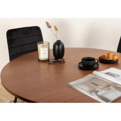 Bianca Rundt Spisebordssæt - Sort og Natur