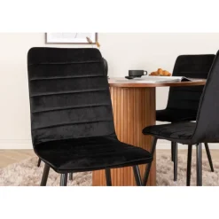 Bianca Rundt Spisebordssæt - Sort og Natur