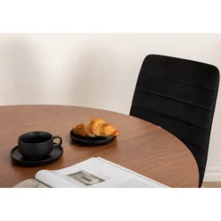 Bianca Rundt Spisebordssæt - Sort og Natur