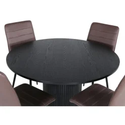 Bianca Rundt Spisebordssæt - Sort og Brun