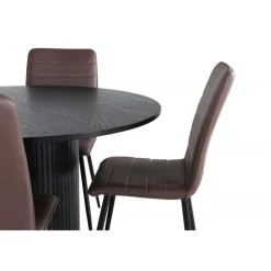 Bianca Rundt Spisebordssæt - Sort og Brun