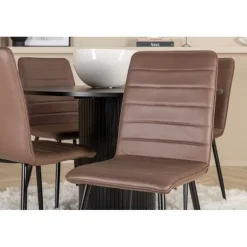 Bianca Rundt Spisebordssæt - Sort og Brun