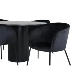 Bianca Rundt Spisebordssæt - Sort