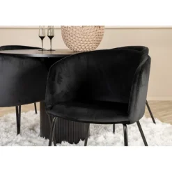 Bianca Rundt Spisebordssæt - Sort