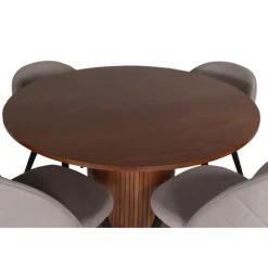 Bianca Rundt Spisebordssæt - Beige, Sort og Natur