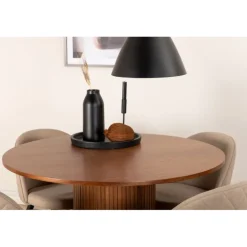 Bianca Rundt Spisebordssæt - Beige, Sort og Natur