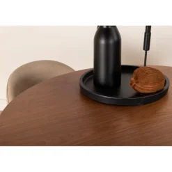 Bianca Rundt Spisebordssæt - Beige, Sort og Natur