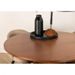 Bianca Rundt Spisebordssæt - Beige, Sort og Natur