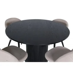 Bianca Rundt Spisebordssæt - Beige og Sort