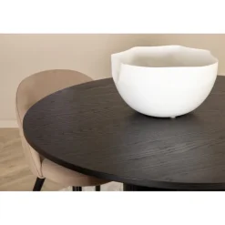 Bianca Rundt Spisebordssæt - Beige og Sort