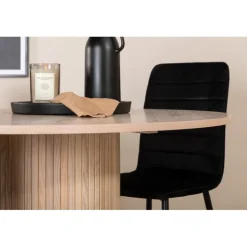 Bianca Rundt Spisebordssæt - Sort, Natur og Hvid