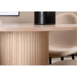 Bianca Rundt Spisebordssæt - Beige og Sort