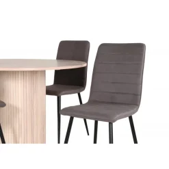 Bianca Rundt Spisebordssæt - Sort, Grå, Natur og Hvid