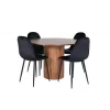 Bianca Rundt Spisebordssæt - Sort og Natur