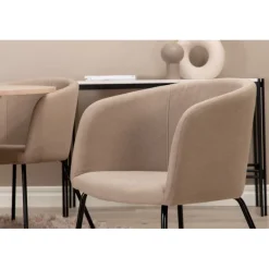 Bianca Rundt Spisebordssæt - Beige og Sort