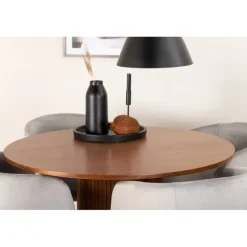 Bianca Rundt Spisebordssæt - Sort, Lysegrå og Natur