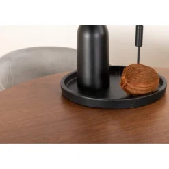 Bianca Rundt Spisebordssæt - Sort, Lysegrå og Natur