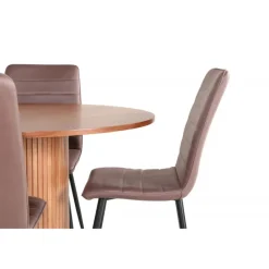 Bianca Rundt Spisebordssæt - Sort og Brun og - Natur