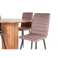 Bianca Rundt Spisebordssæt - Sort og Brun og - Natur