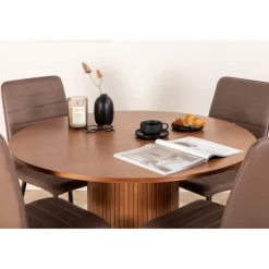 Bianca Rundt Spisebordssæt - Sort og Brun og - Natur