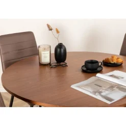 Bianca Rundt Spisebordssæt - Sort og Brun og - Natur