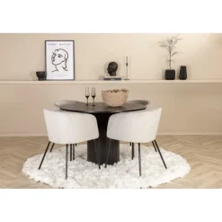 Bianca Rundt Spisebordssæt - Sort og Lysegrå
