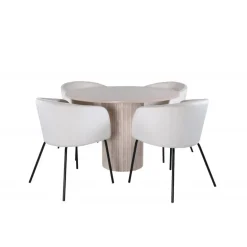 Bianca Rundt Spisebordssæt - Beige og Sort