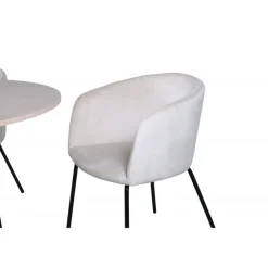 Bianca Rundt Spisebordssæt - Beige og Sort