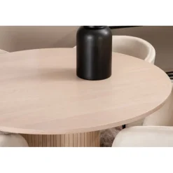 Bianca Rundt Spisebordssæt - Beige og Sort